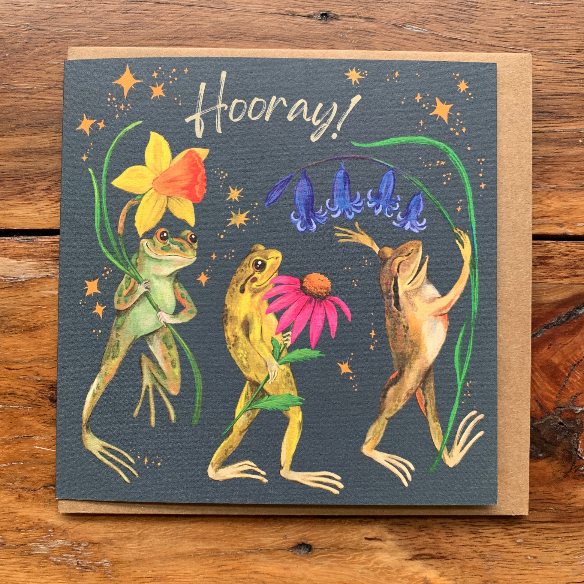 Anna Seed Art | Occasion Card - Hooray! Cute frog illustration