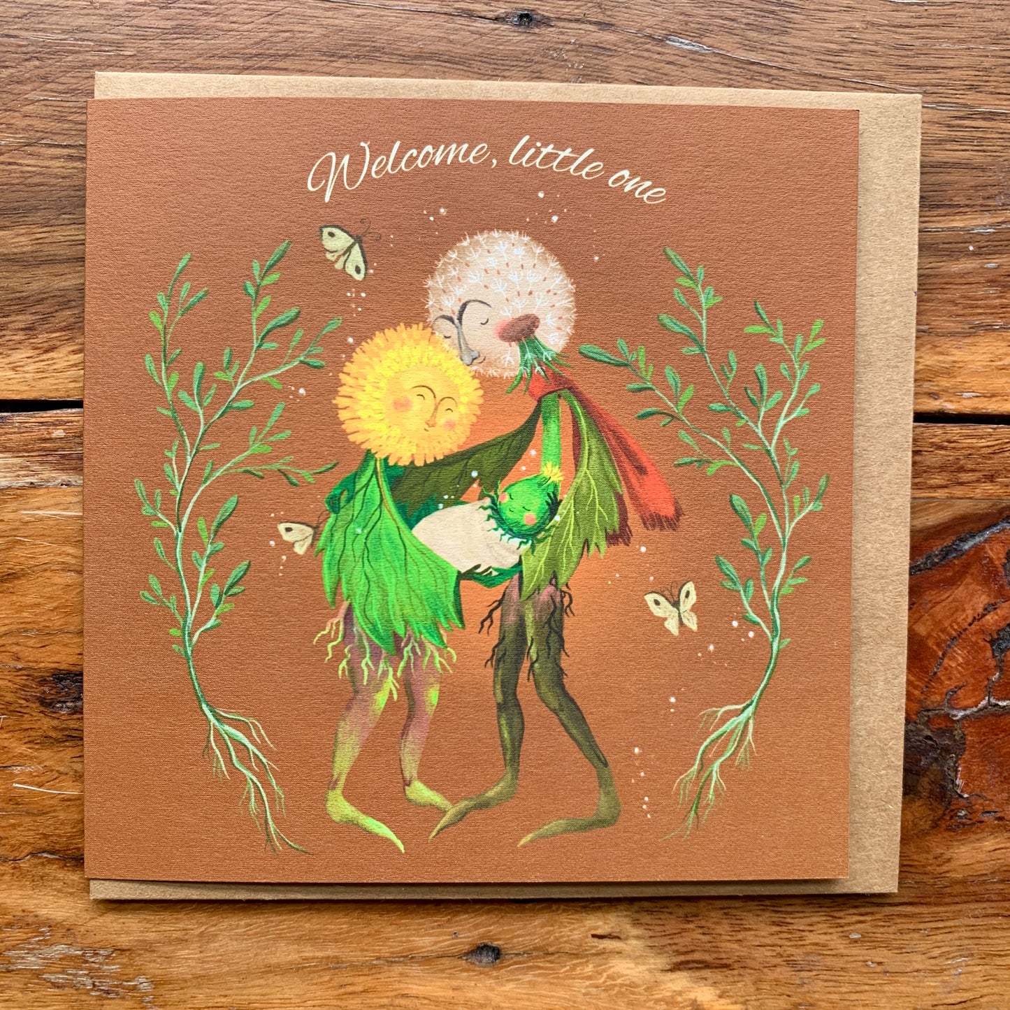 Anna Seed Art | Occasion Card - Welcome, little one. Cute flower illustration