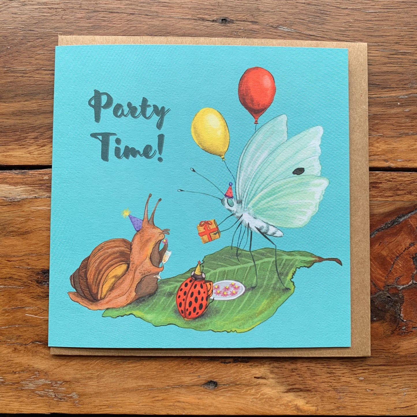Anna Seed Art | Occasion Card - Party Time! Cute bug illustration