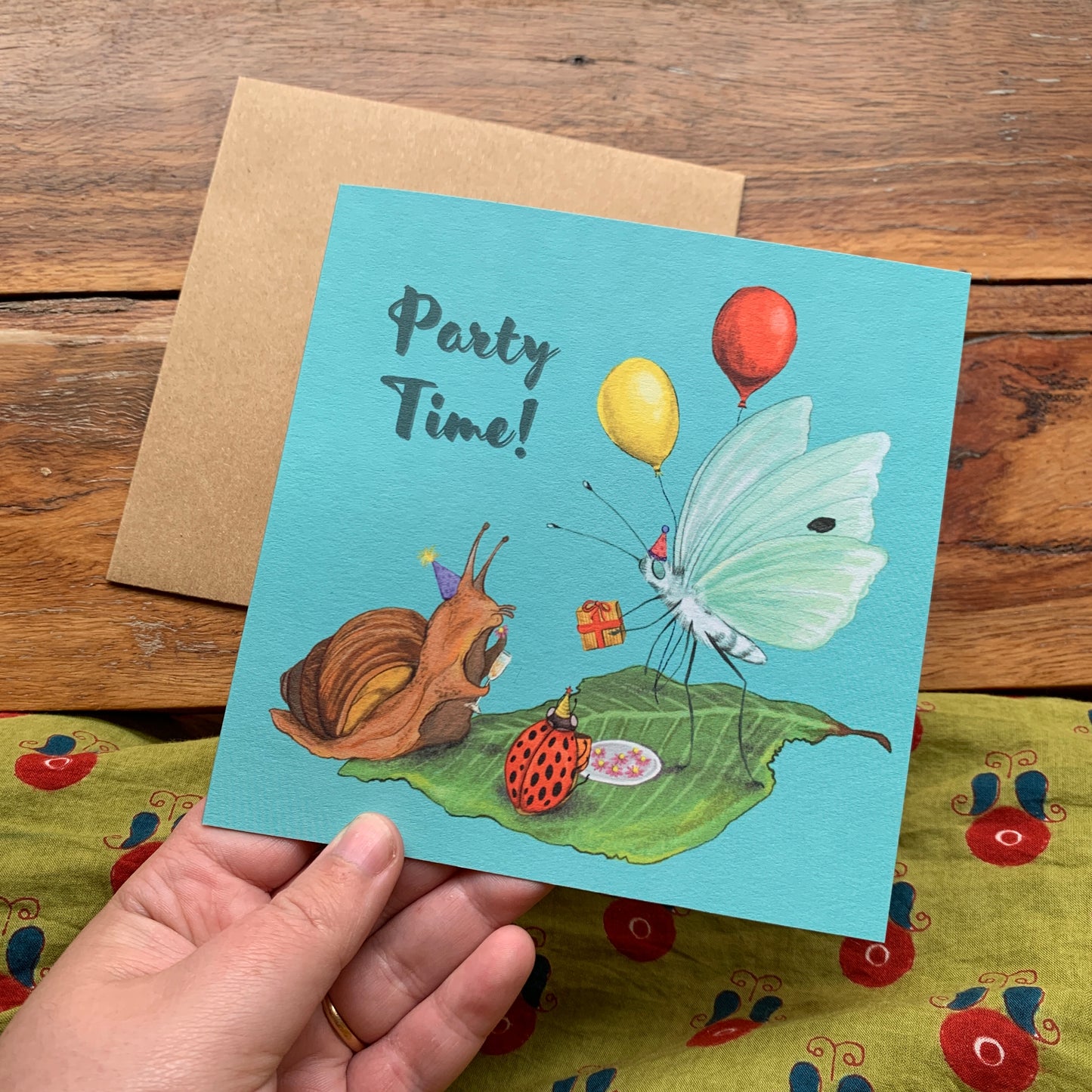 Anna Seed Art | Occasion Card - Party Time! Cute bug illustration