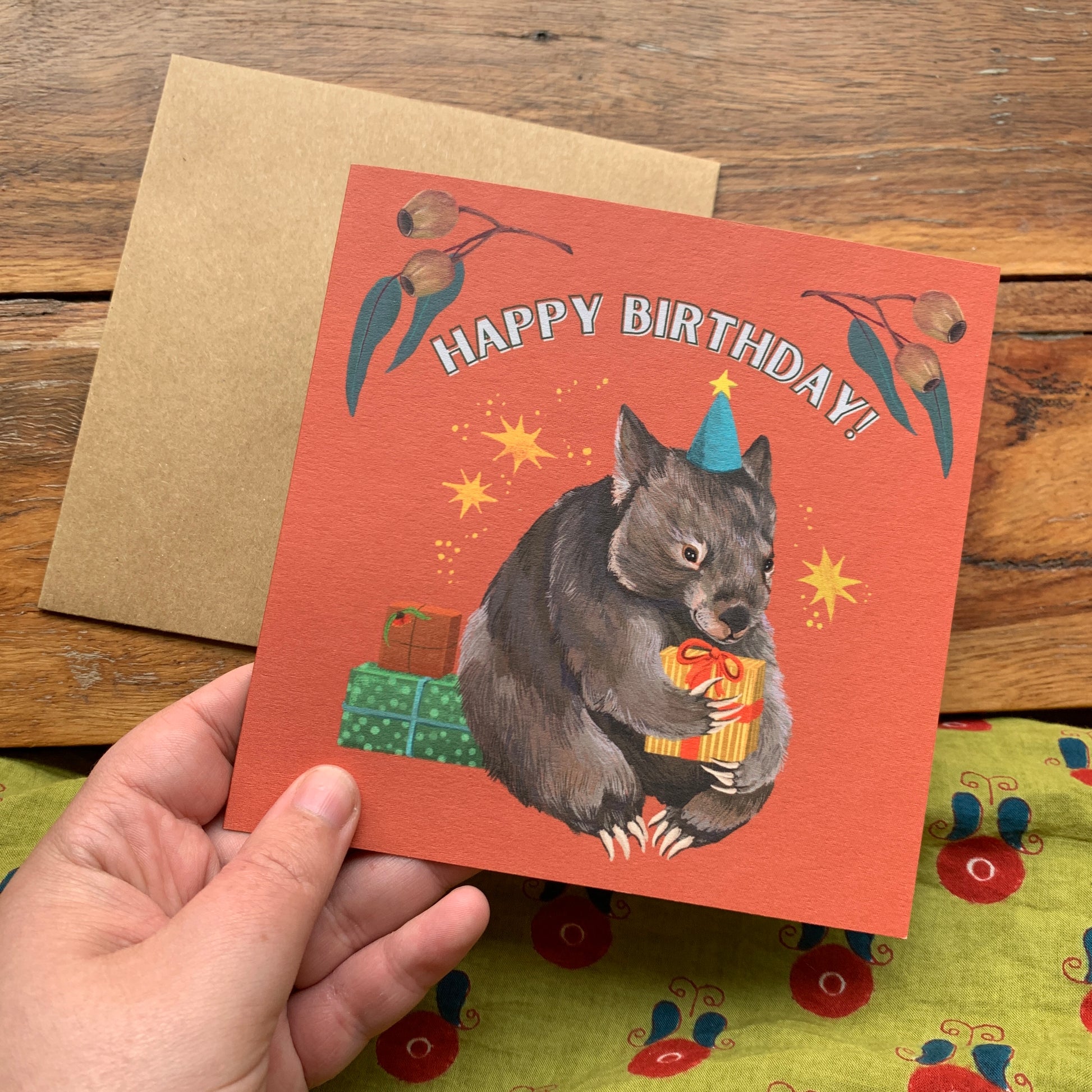 Anna Seed Art | Occasion Card - Happy Birthday! Cute wombat illustration