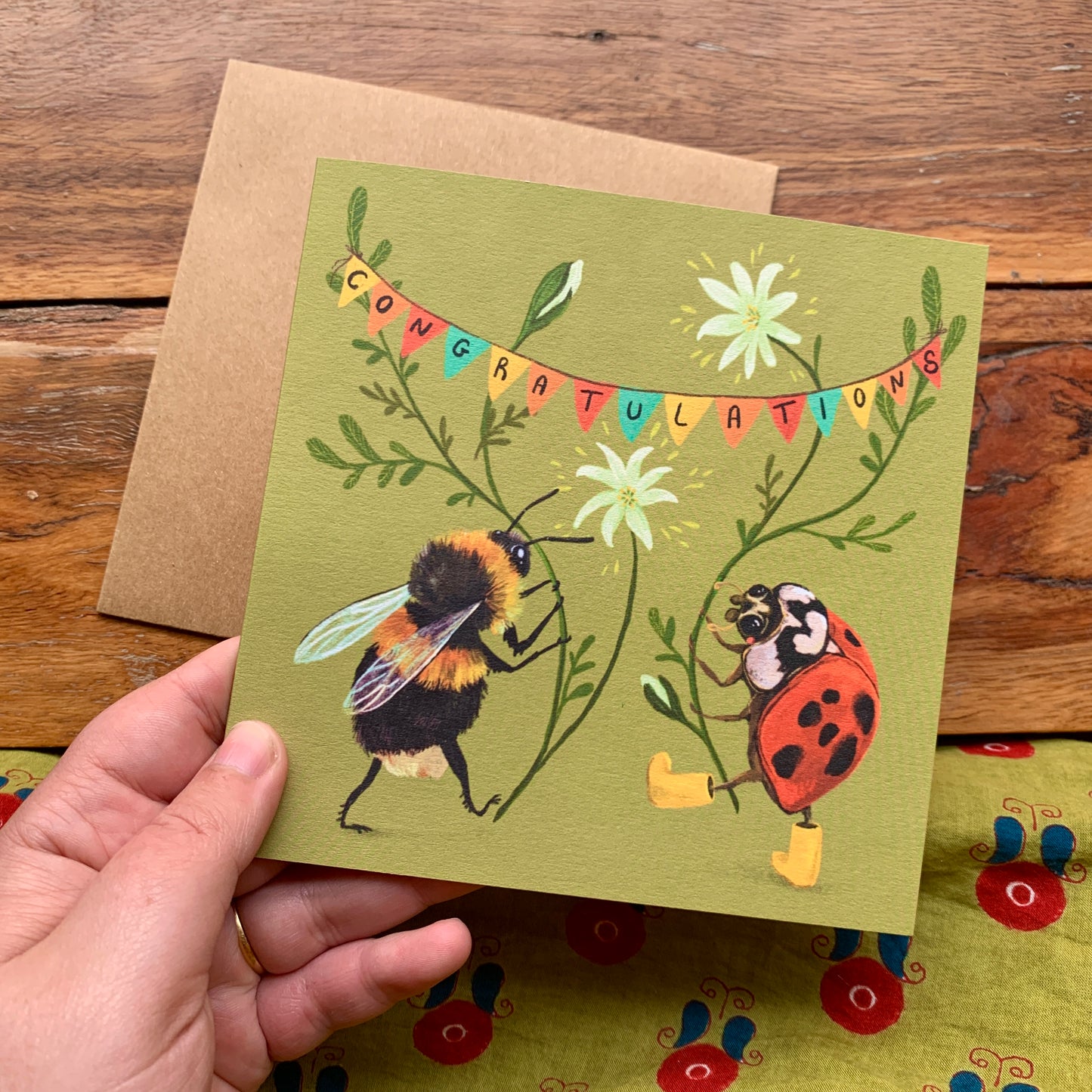 Anna Seed Art | Occasion Card - Congratulations! Cute bug illustration