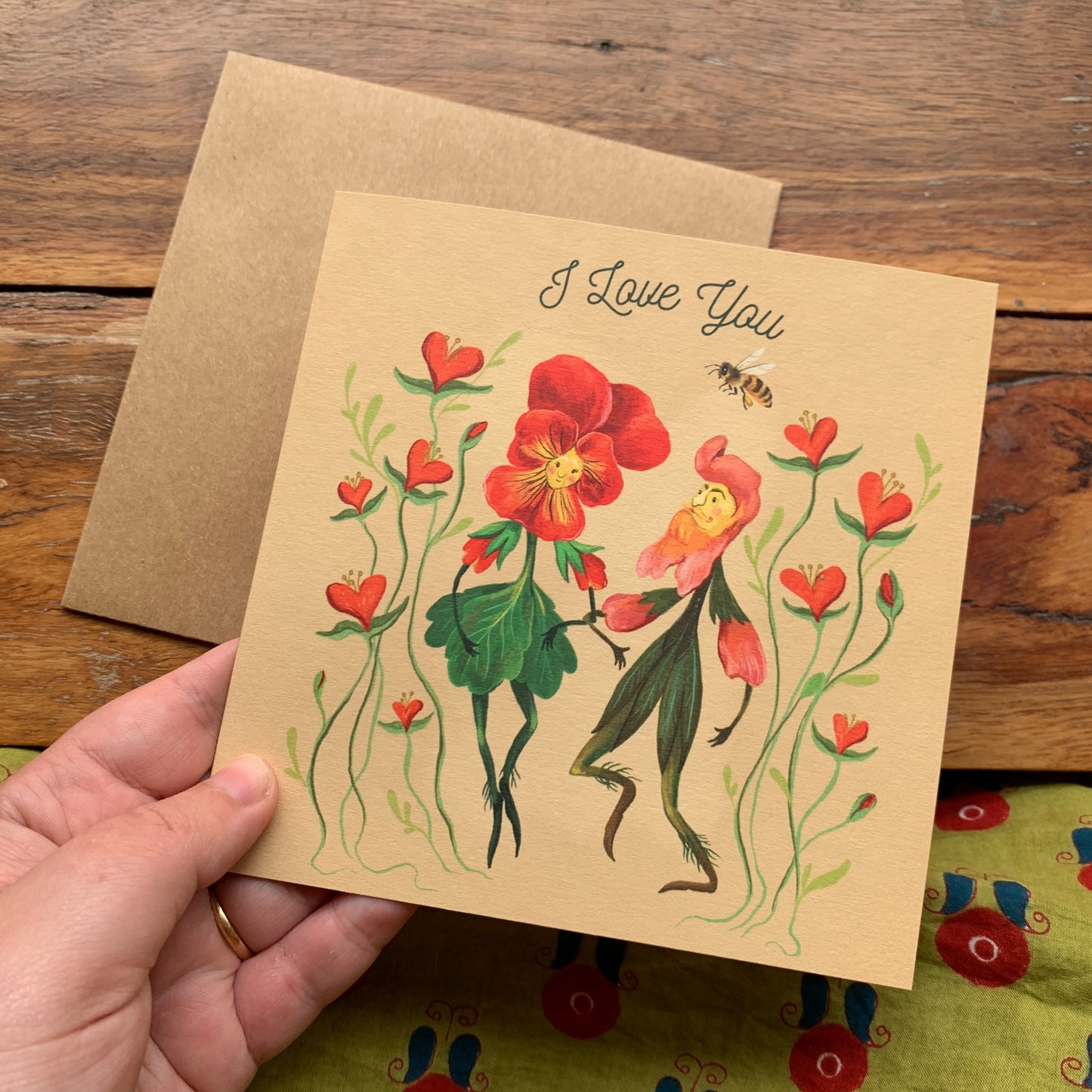 Anna Seed Art | Occasion Card - i love you. Cute flower illustration