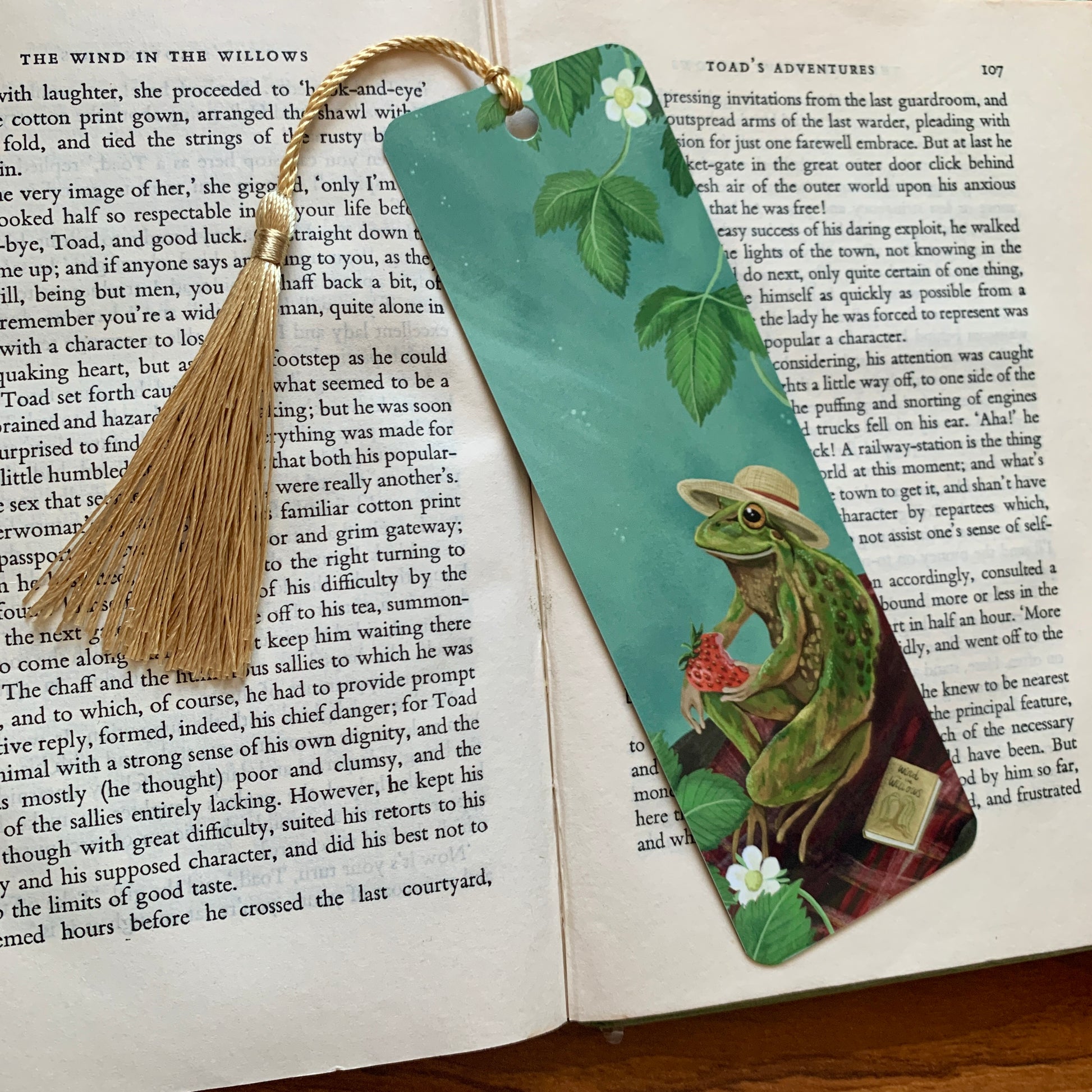 Anna Seed Art | Bookmark - Froggie Picnic - Whimsical illustration