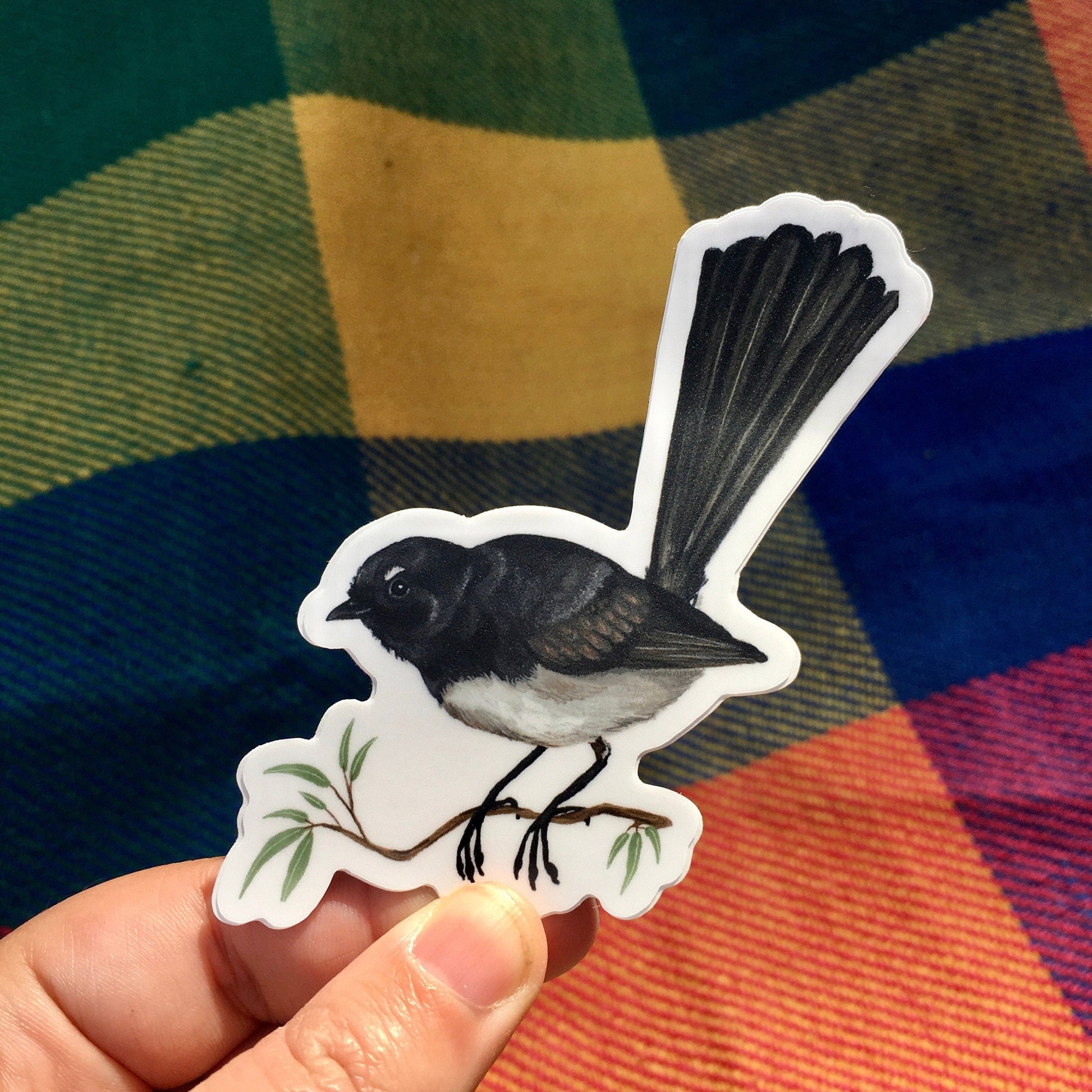 Anna Seed Art | Sticker - Willie Wagtail -  Matte waterproof vinyl