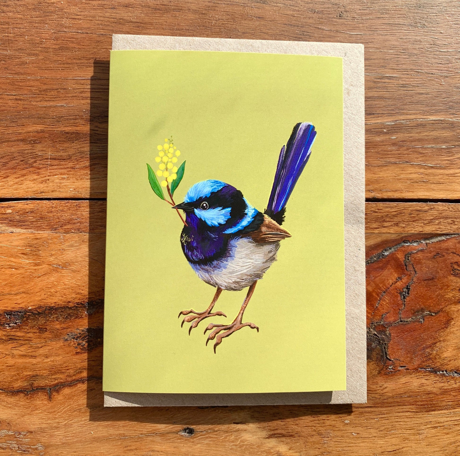 Anna Seed Art | Greeting Card - Fairy Wren. Cute illustration